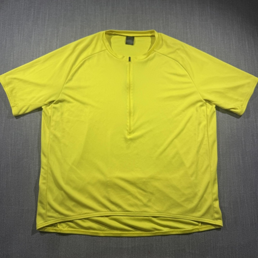REI Cycling Jersey Shirt Mens XXL Yellow Half Zip Pockets High Visibility